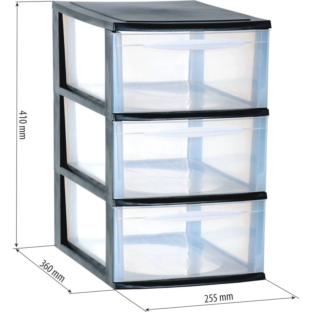 Bloc 3 tiroirs de rangement 255x360x410mm EDA - 17736
