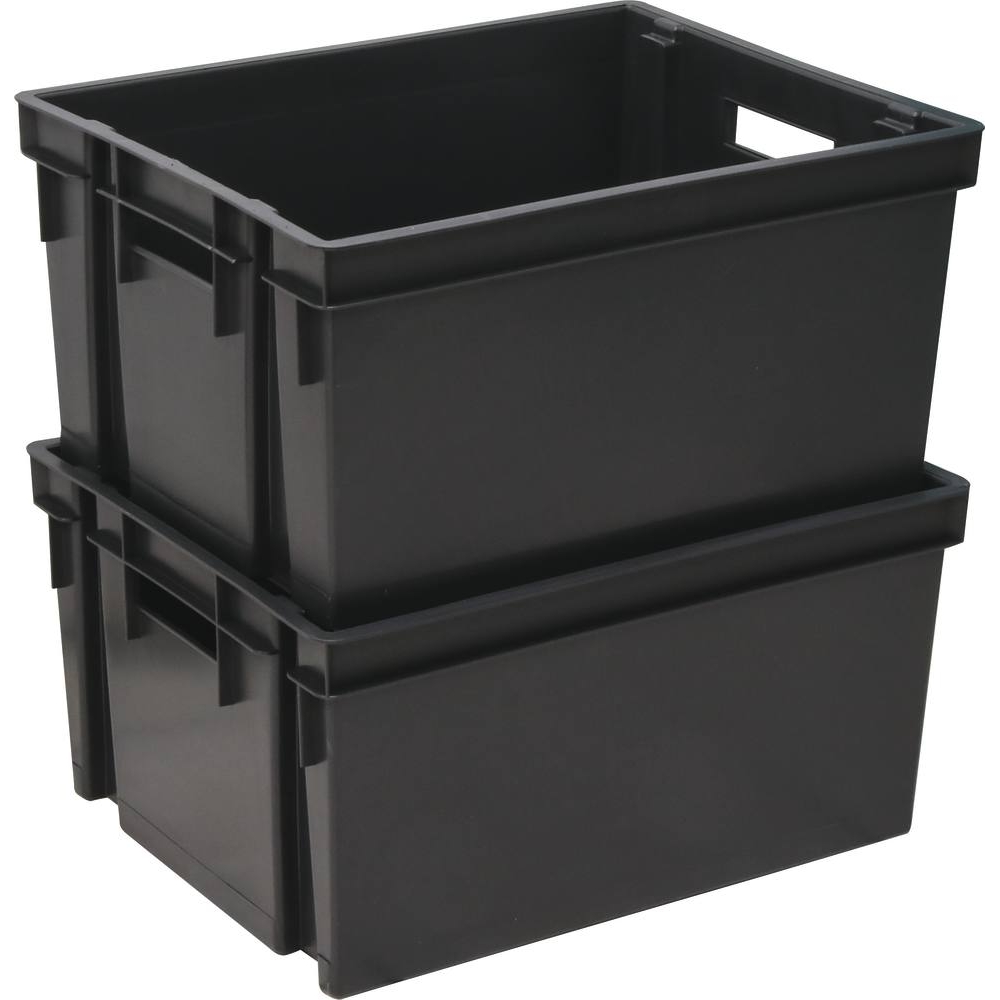 Bac de rangement gris 30L 441x345x235mm EDA - 17738