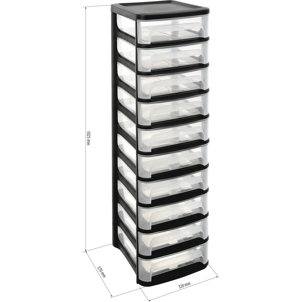 Tour 10 tiroirs de rangement 320x370x1025mm EDA - 17745