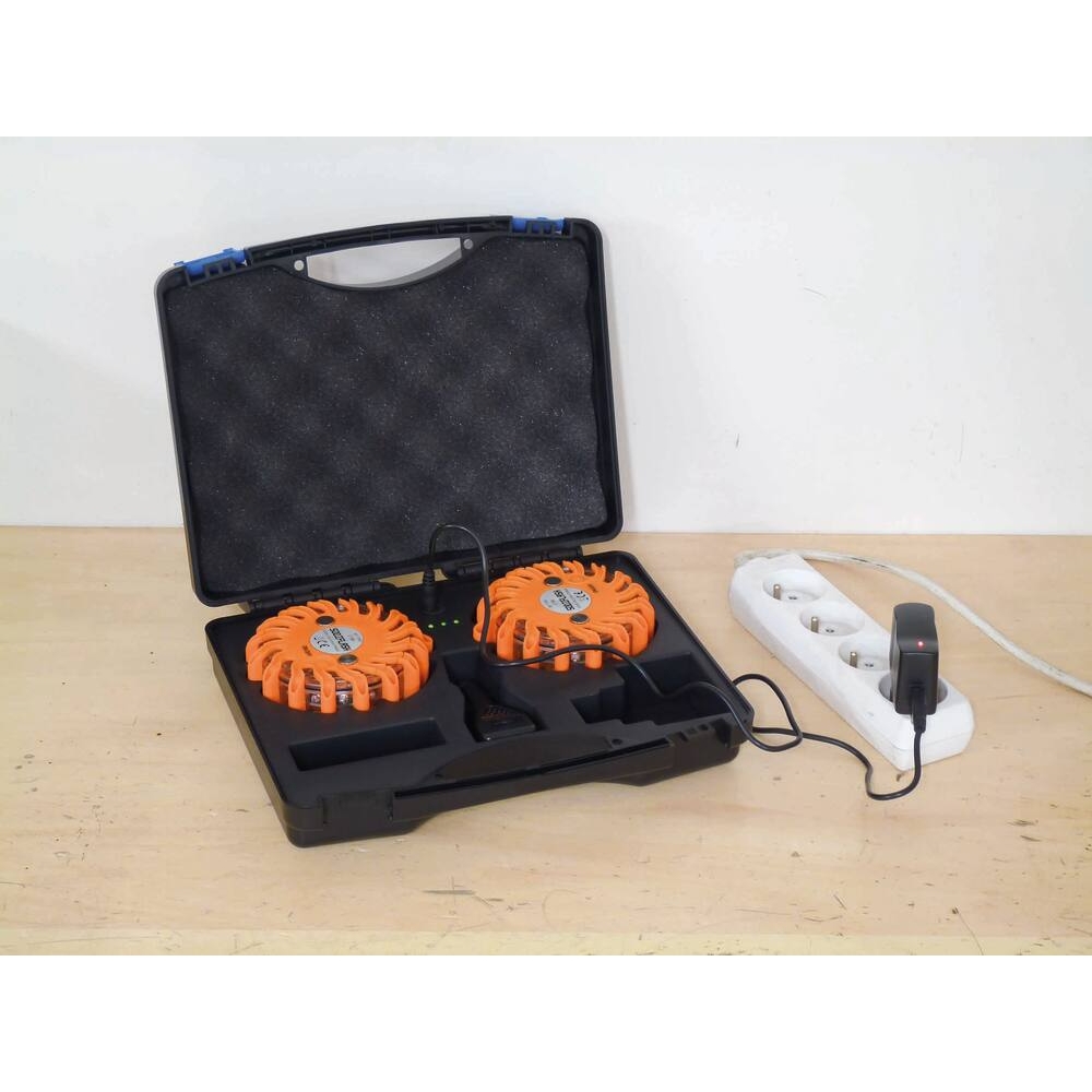 Balise LED magnétique rechargeable - mallette de 2 pcs SODIFLASH - 17960