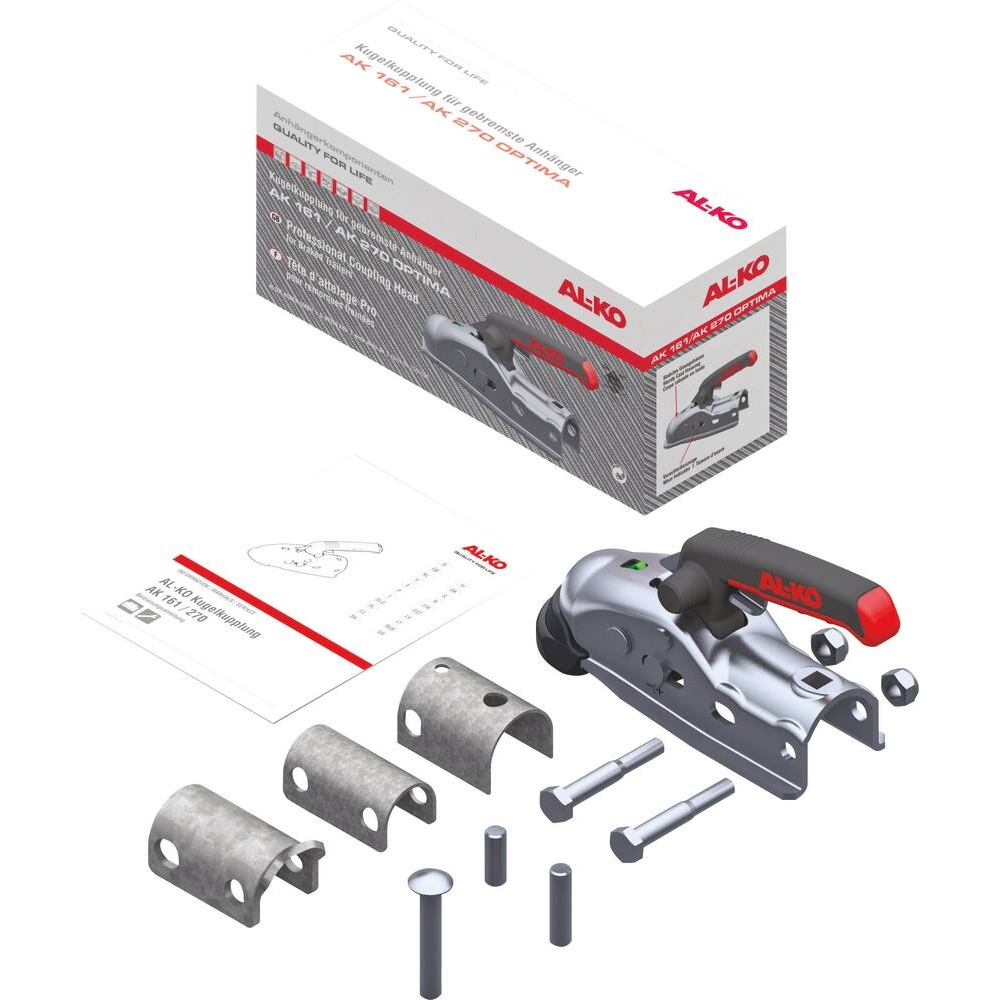 Tête d'attelage 2700kg pour remorque freinée pour timon 35/40/45mm ALKO - 18017