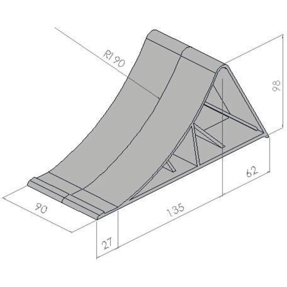 Cale pour poids lourds plastique noir 90mm 800kg ALKO - 18038