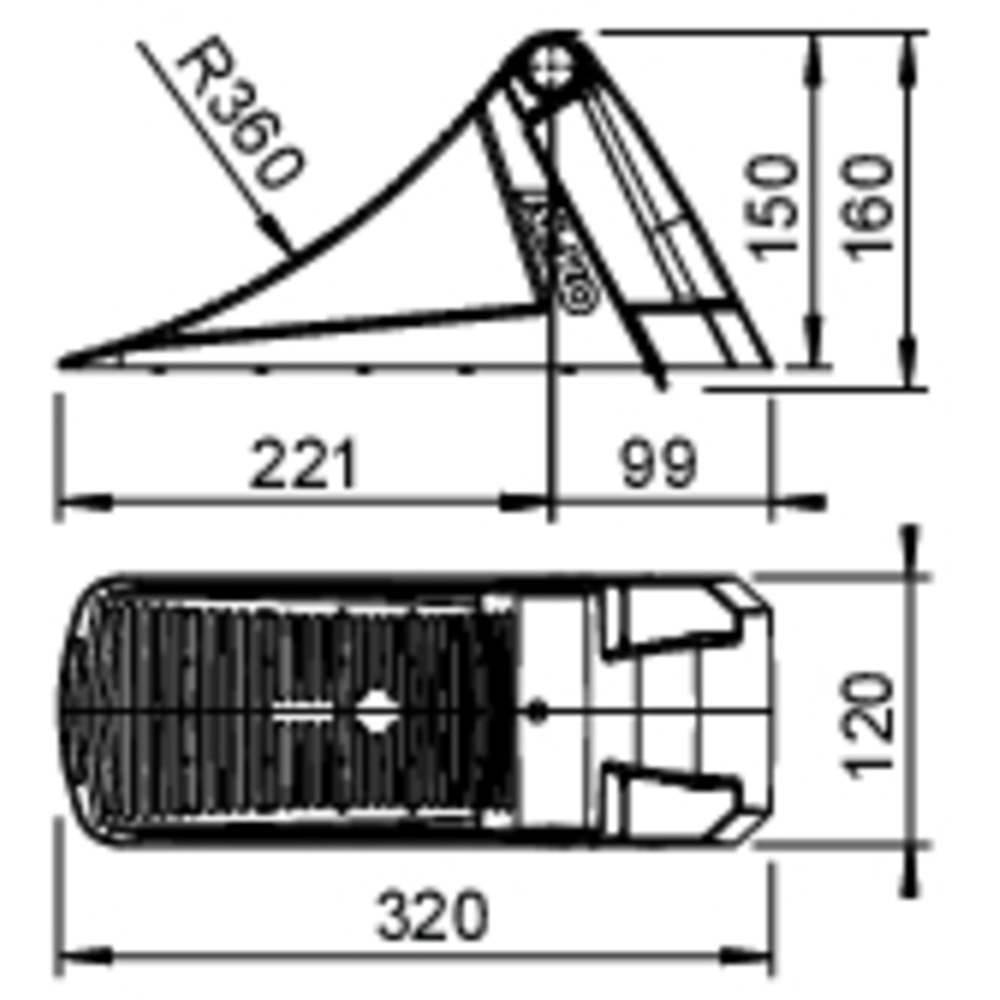 Cale pour poids lourds plastique noir 120mm 1600kg ALKO - 18044