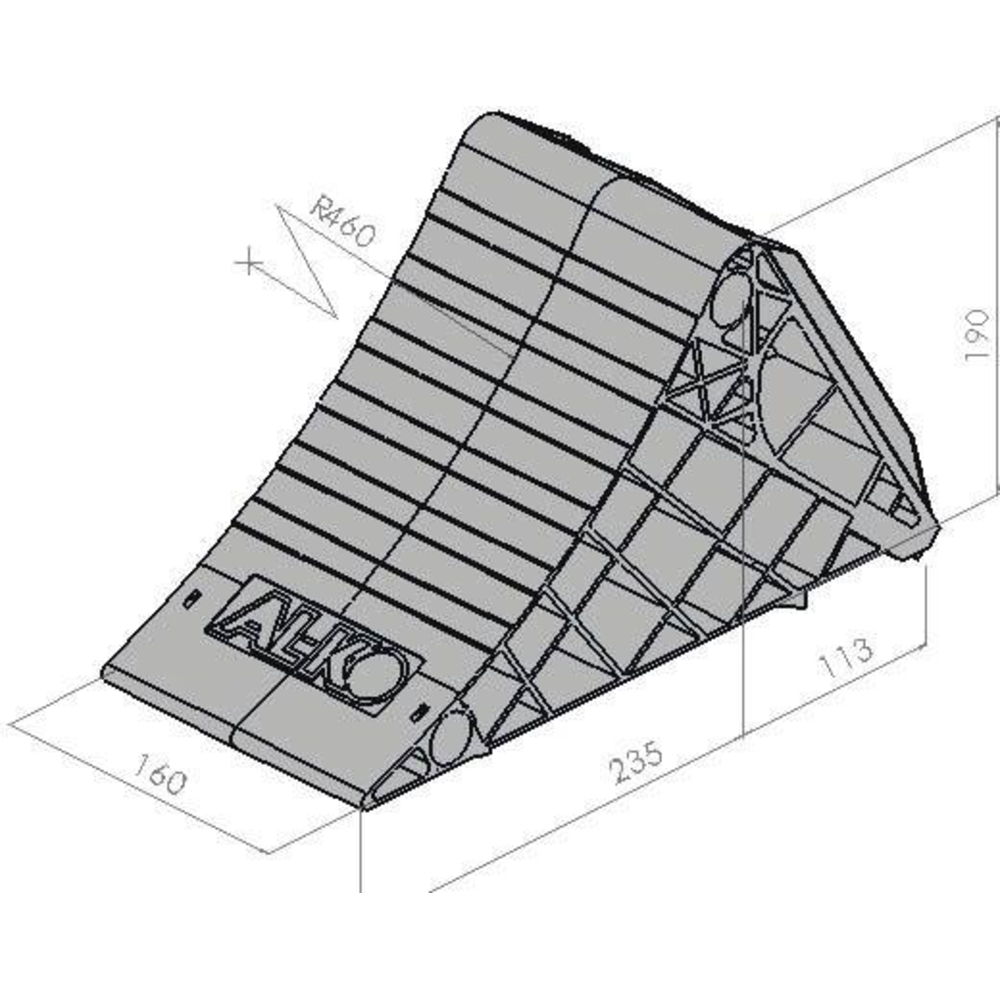 Cale pour poids lourds plastique noir 160mm 5000kg ALKO - 18047