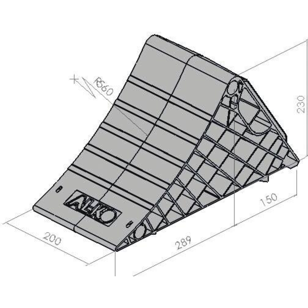 Cale pour poids lourds plastique noir 200mm 6500kg ALKO - 18055