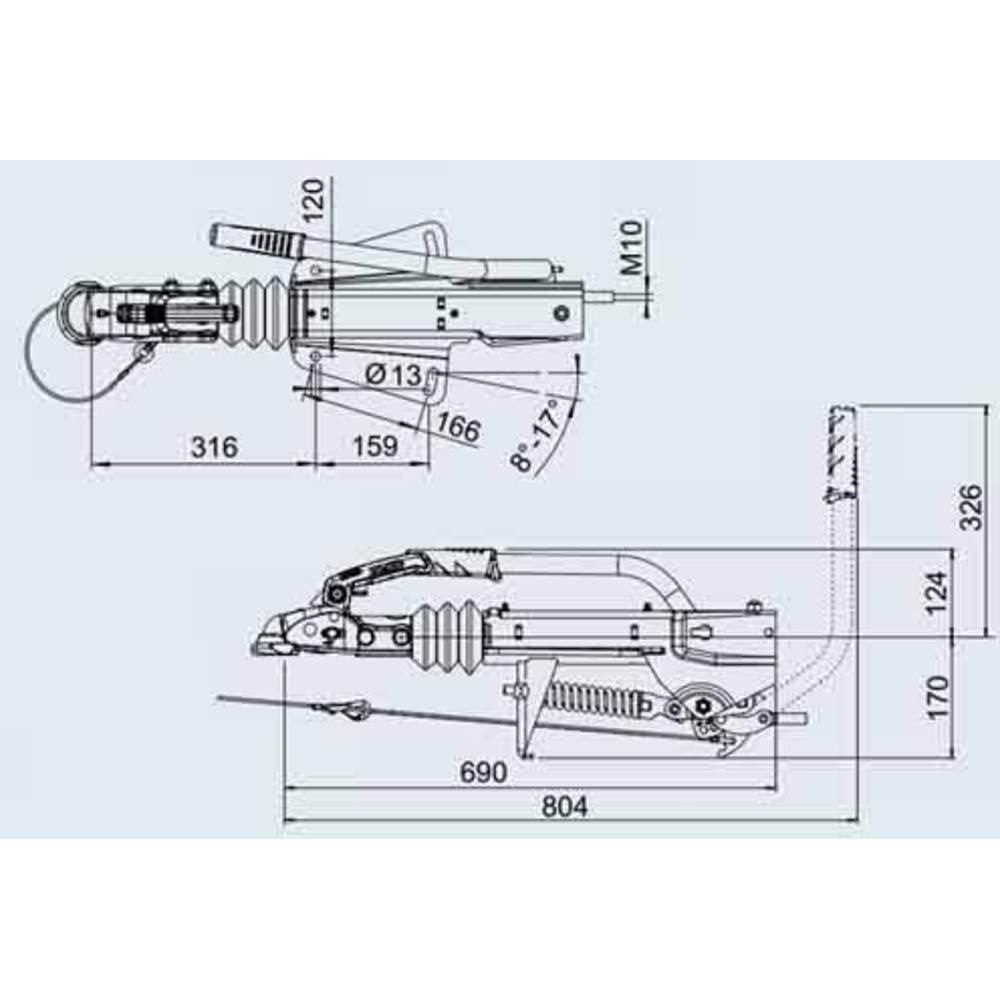 Commande de freinage avec semelle en V 950/1600kg ALKO - 18095
