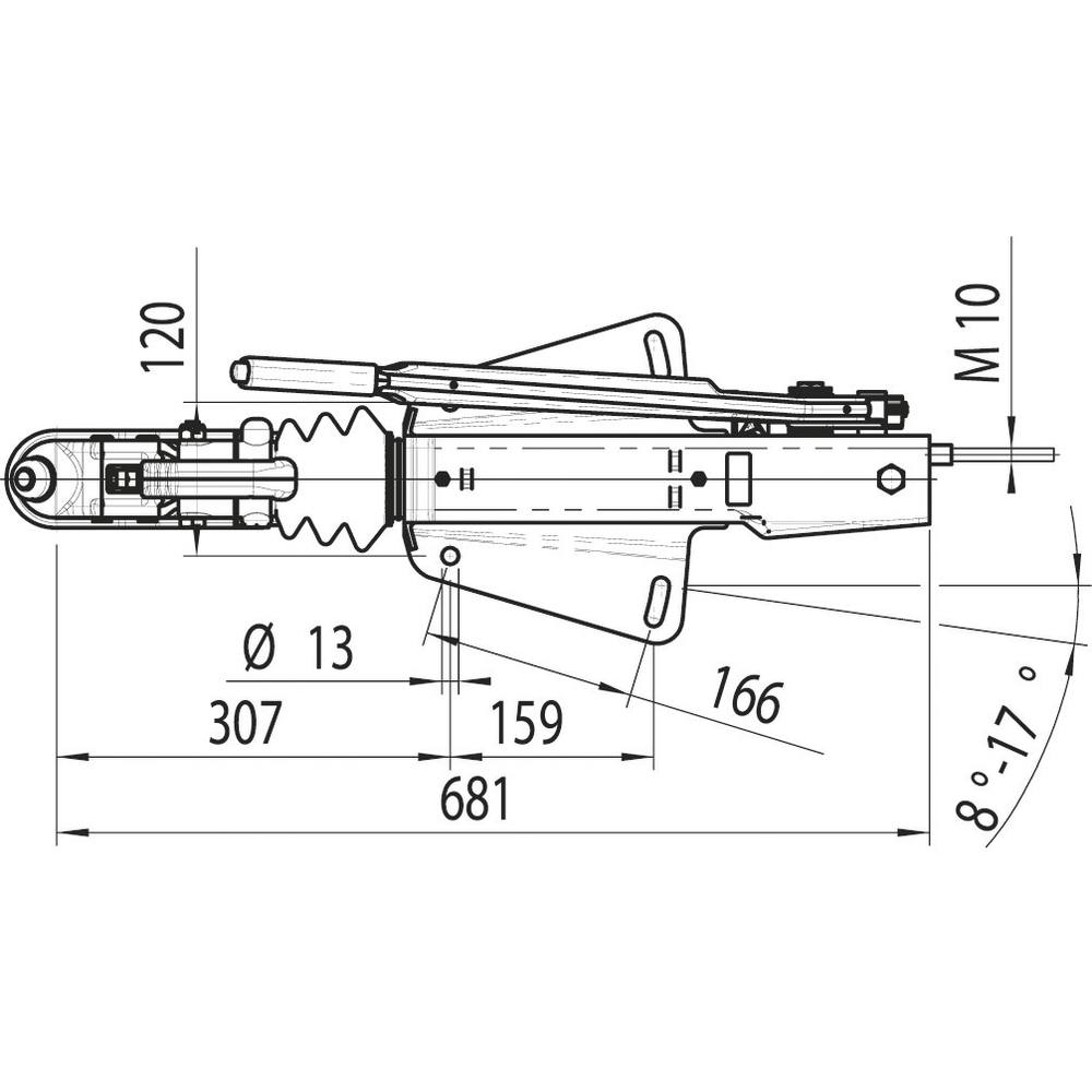 Commande de freinage avec semelle en V 1500/2700kg ALKO - 18124