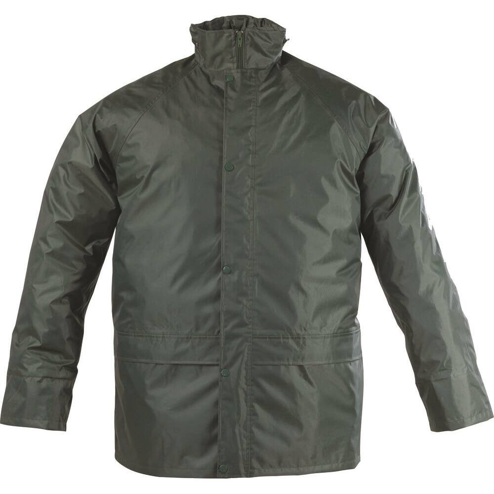 Vêtement de pluie PE/PVC avec capuche 186 g/m² vert XL - pantalon/veste - 18241