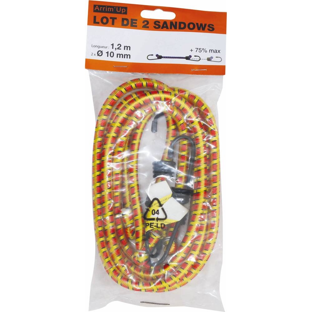 Sandow 10mm 1,2m avec crochets - lot de 2 pcs DRAKKAR - 18367