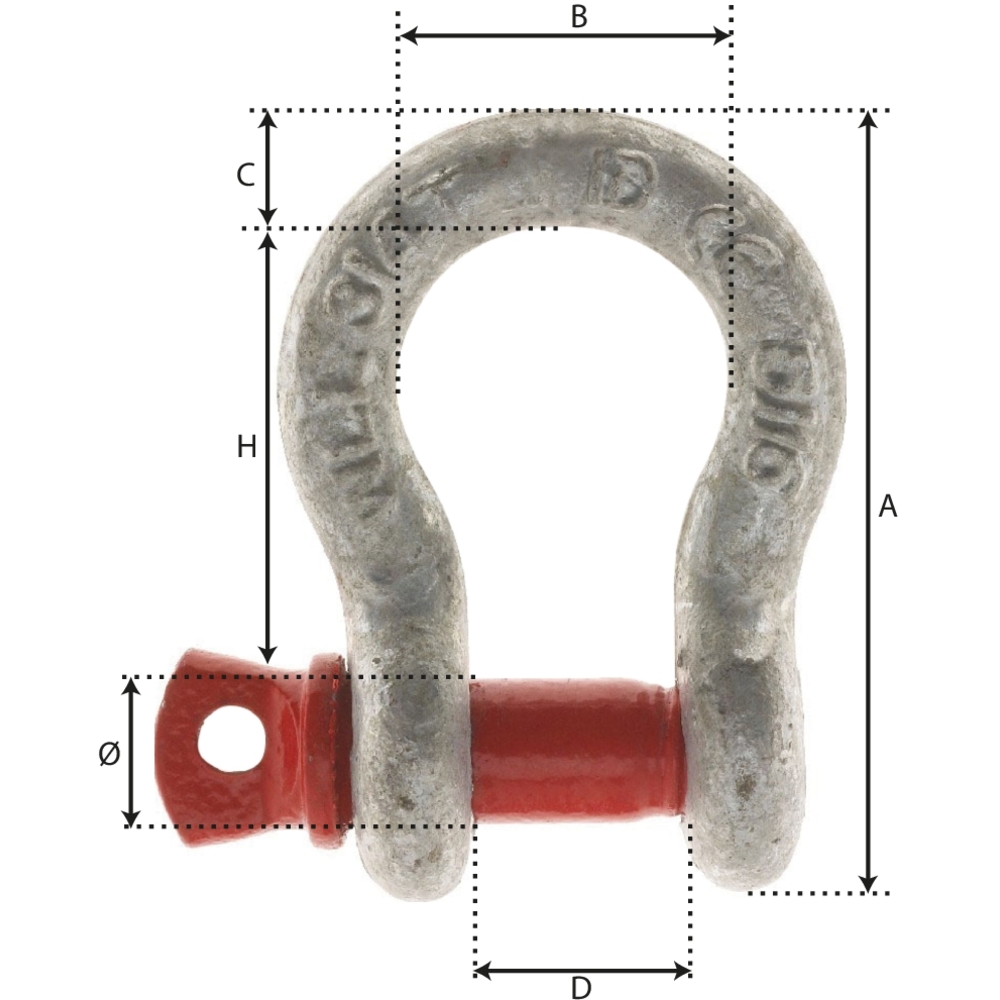 Manille lyre avec axe vissé à œil 19mm 3,25T grade 80 - 18516
