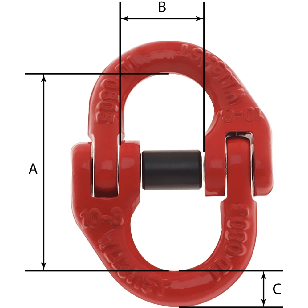 Maillon de jonction avec bague pour chaîne 13mm grade 80 - 18537