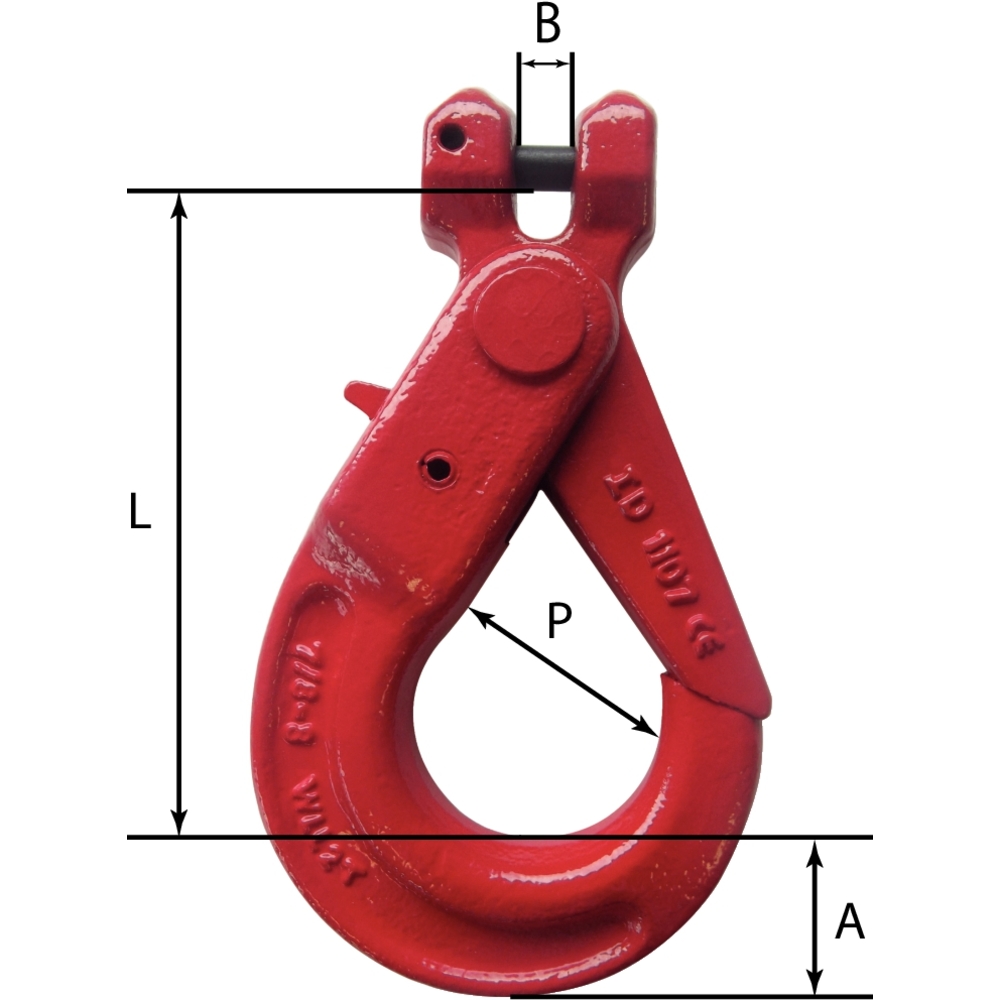 Crochet de sécurité automatique à chape pour chaîne 10mm grade 80 - 18554
