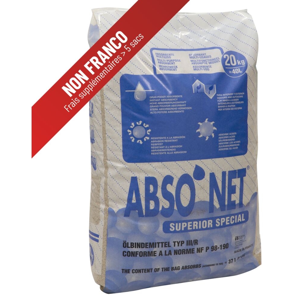 Absorbant minéral Sépiolite calcinée 15/30 - sac de 40L 20kg - 18561