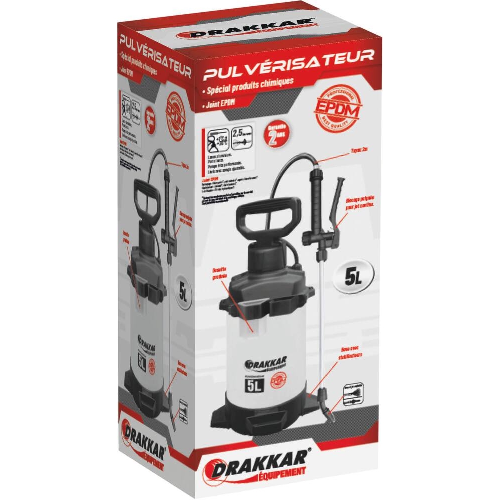 Pulvérisateur 5L avec lance et joint EPDM DRAKKAR - 18668