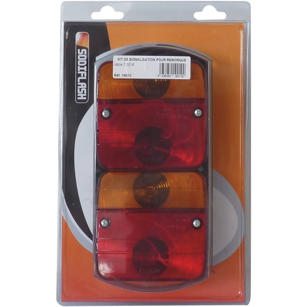 Kit de signalisation arrière 12V 7,5m à fixer - SODIFLASH - 19010