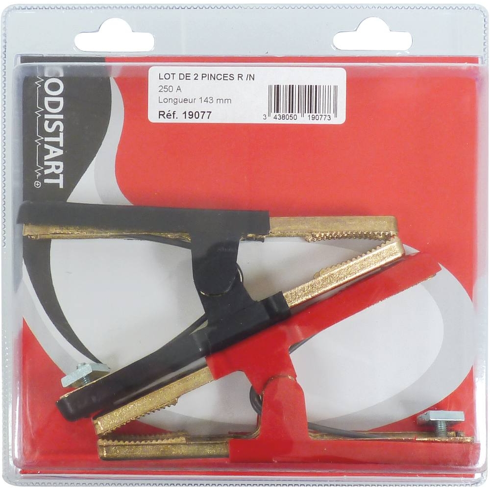 Pinces bronze 250A 143mm rouge/noire - DRAKKAR - 19077