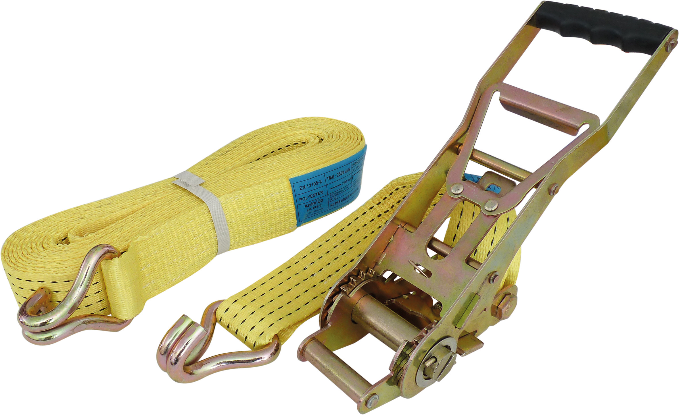 Sangle d arrimage 50mm 5t 9m avec clique ARRIMUP - 19472