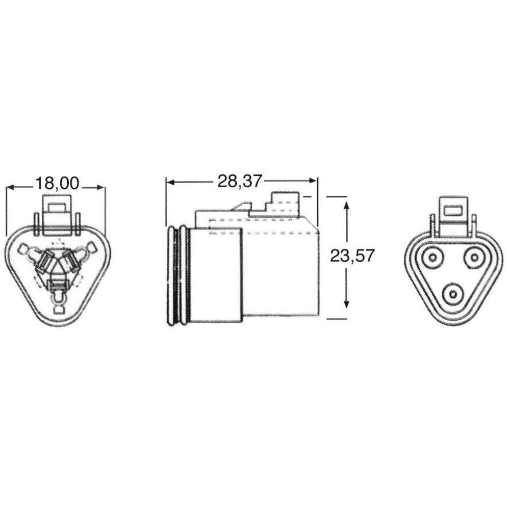Connecteur étanche série DT mâle 3 voies en kit - Lot de 10 - 19502.10