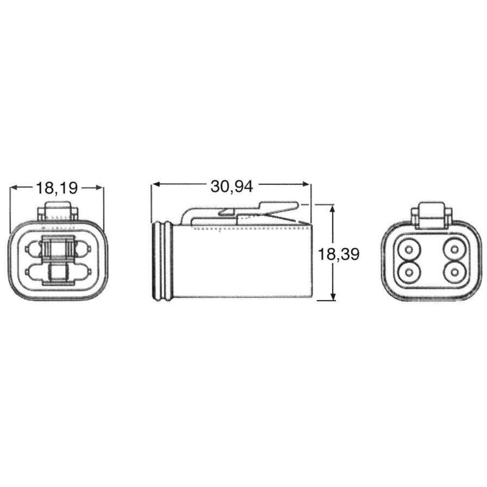 Connecteur étanche série DT mâle 4 voies en kit - Lot de 10 - 19504.10