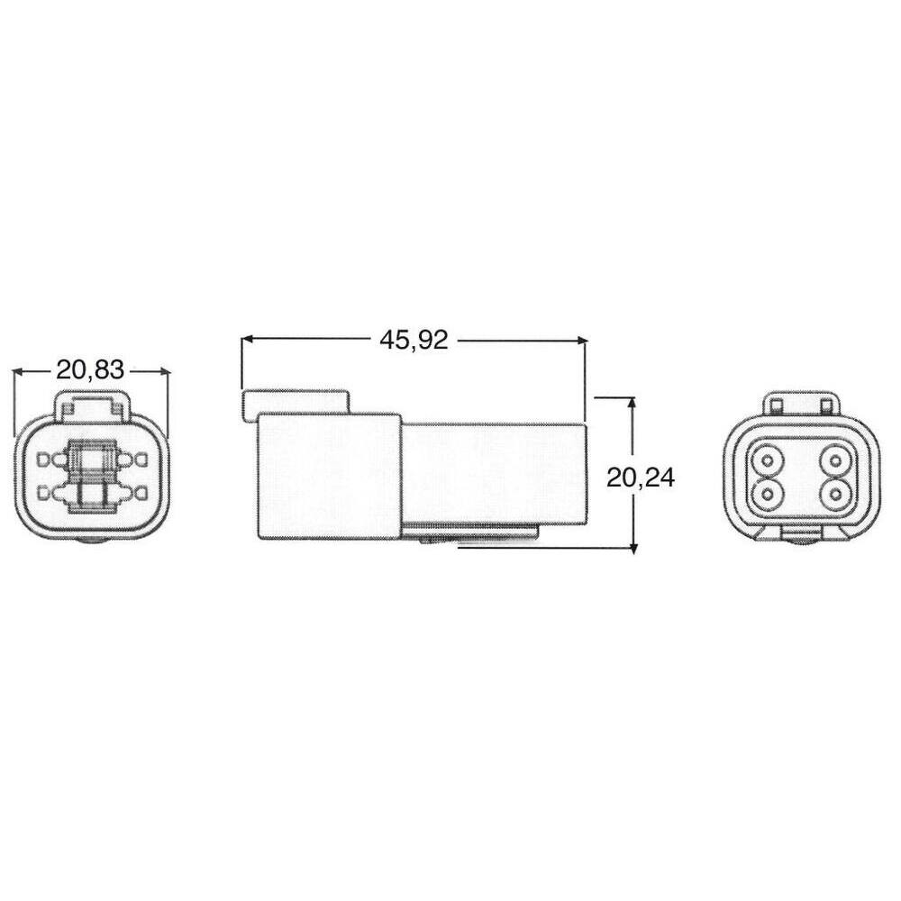Connecteur étanche série DT femelle 4 voies en kit - Lot de 10 - 19505.10