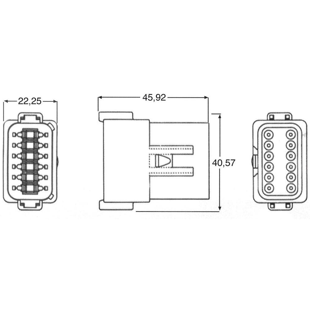 Connecteur étanche série DT femelle 12 voies en kit - 19513