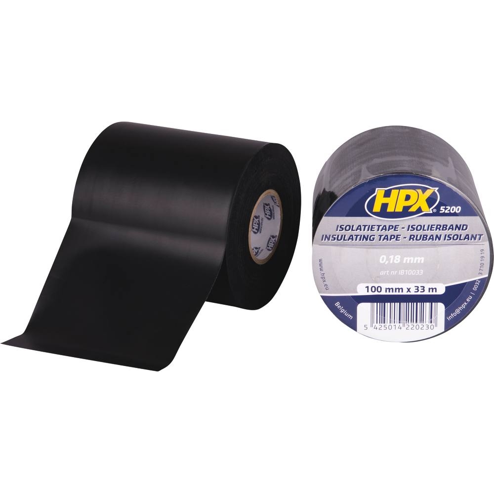 Ruban adhésif isolant PVC noir 100mmx33m HPX - 20358