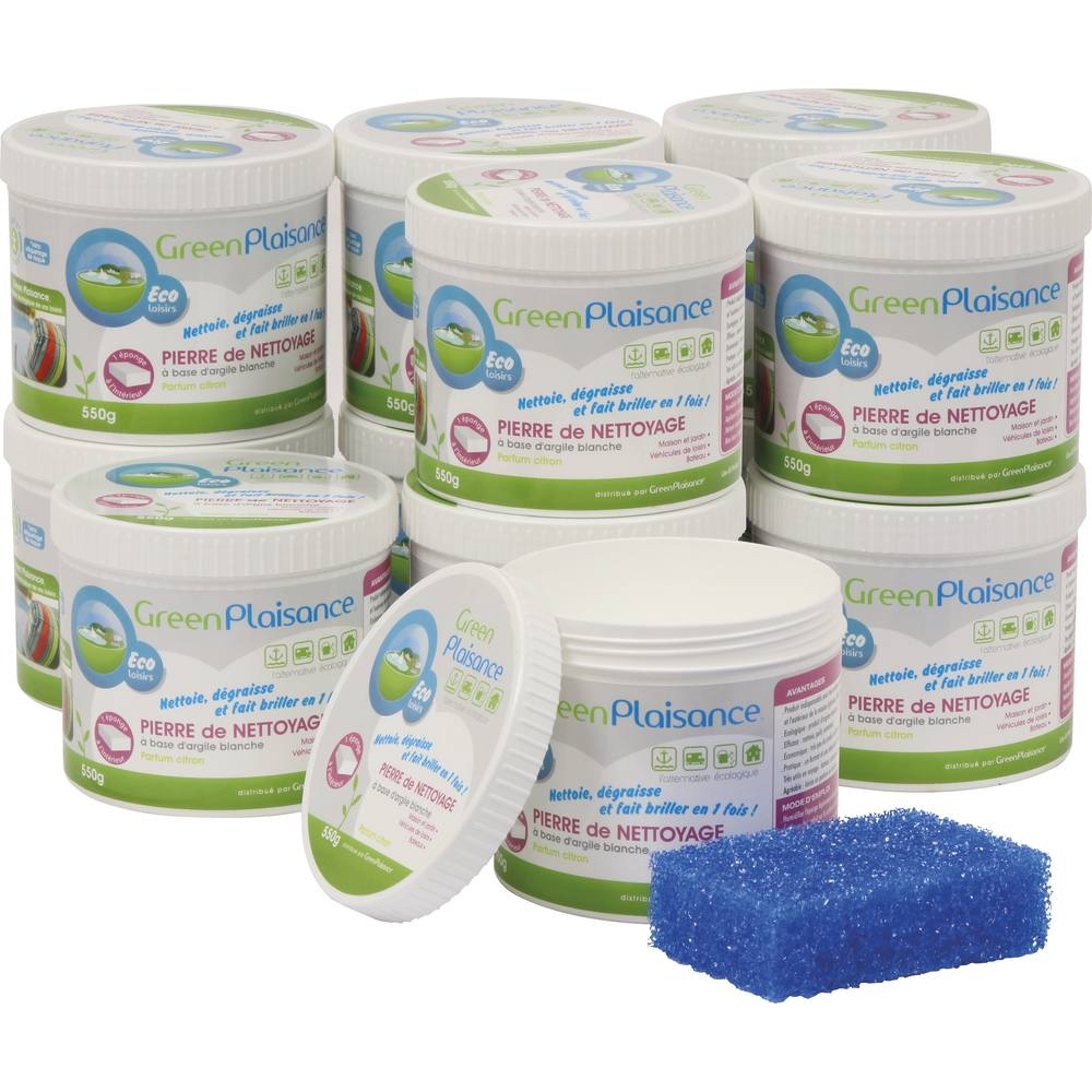 Pierre de nettoyage universelle - pot de 550g avec éponge GREEN PLAISANCE - 20547
