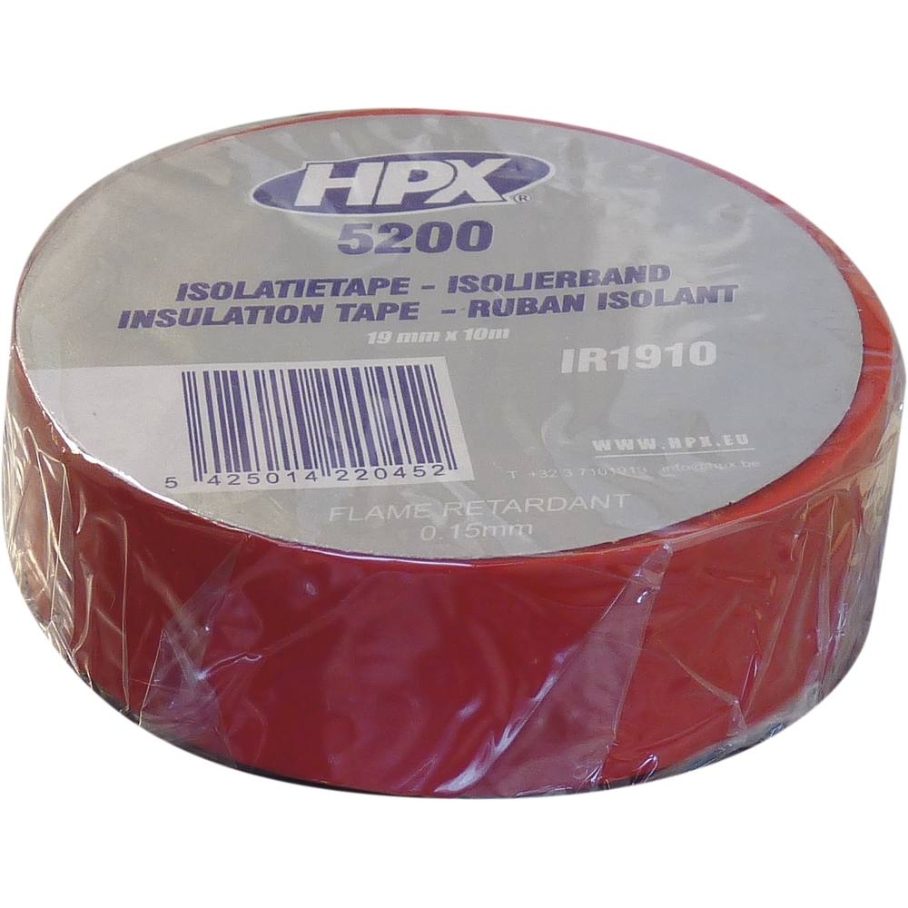 Ruban adhésif isolant PVC rouge 19mmx10m HPX - 20560