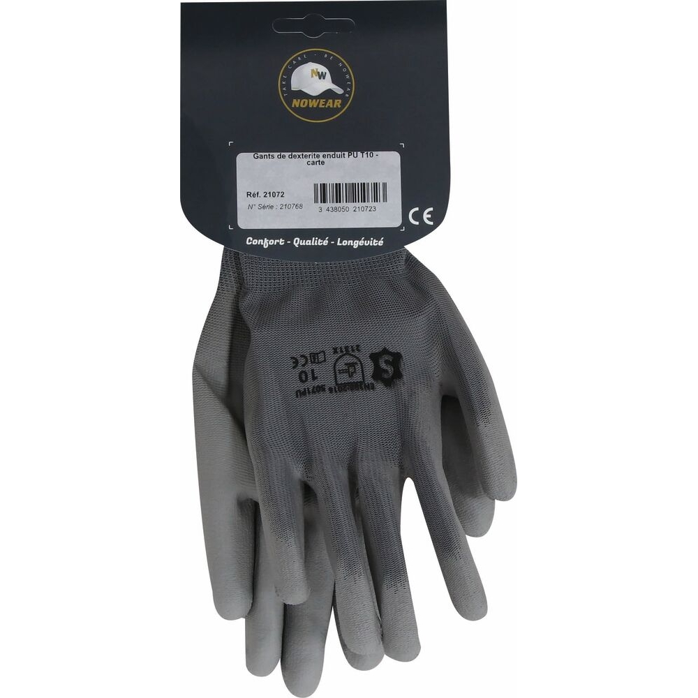 Gants de dextérité enduit PU T10 NOWEAR - 21072