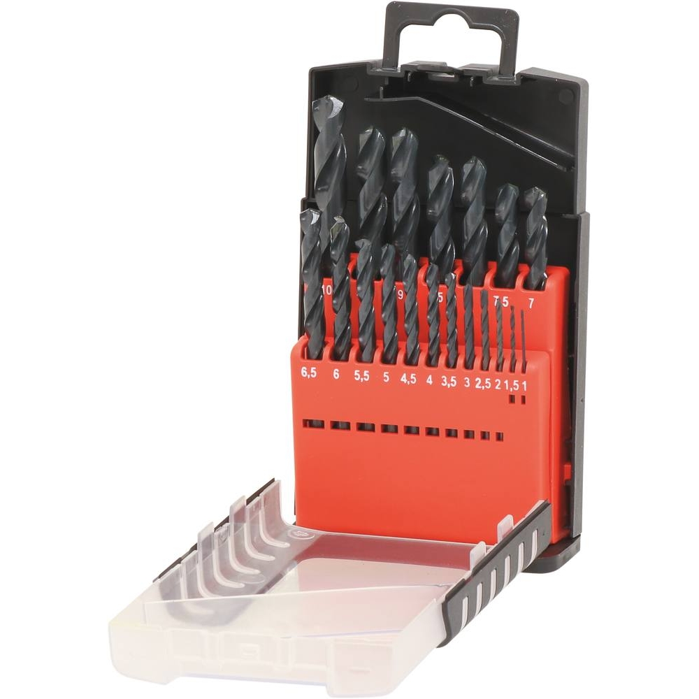 Coffret PVC de 19 forets métaux HSS taillés meulés de 1 à 10mm DRAKKAR TOOLS - 22227