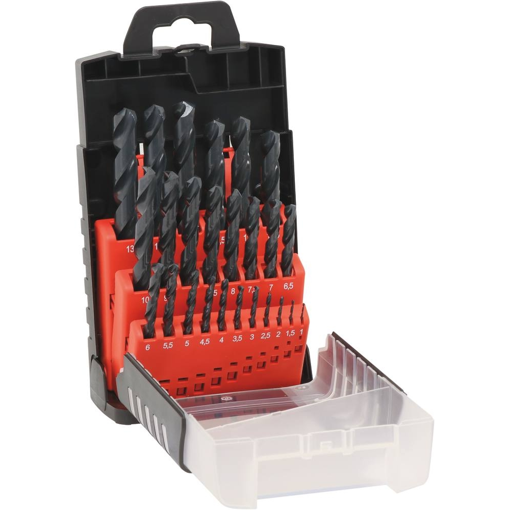 Coffret PVC de 25 forets métaux HSS taillés meulés de 1 à 13mm DRAKKAR TOOLS - 22228
