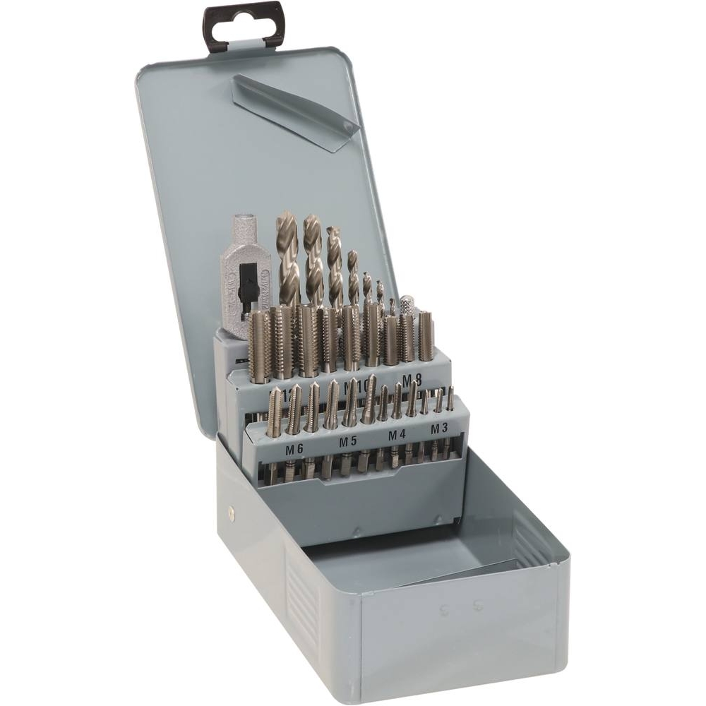 Taraud et foret métaux M3 à M12 3 passes - coffret de 29 pcs DRAKKAR - 22233