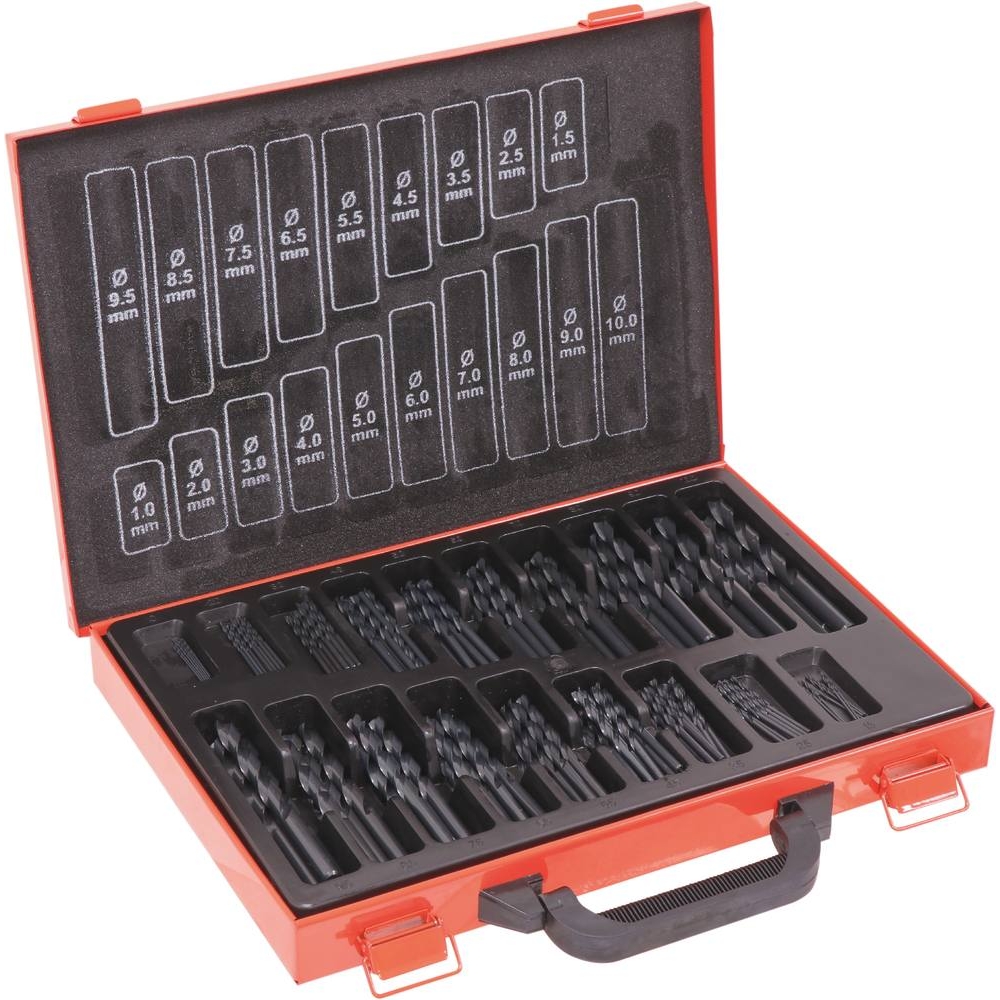 Valise métallique 170 forets métaux HSS taillés meulés de 1 à 10mm DRAKKAR TOOLS - 22235