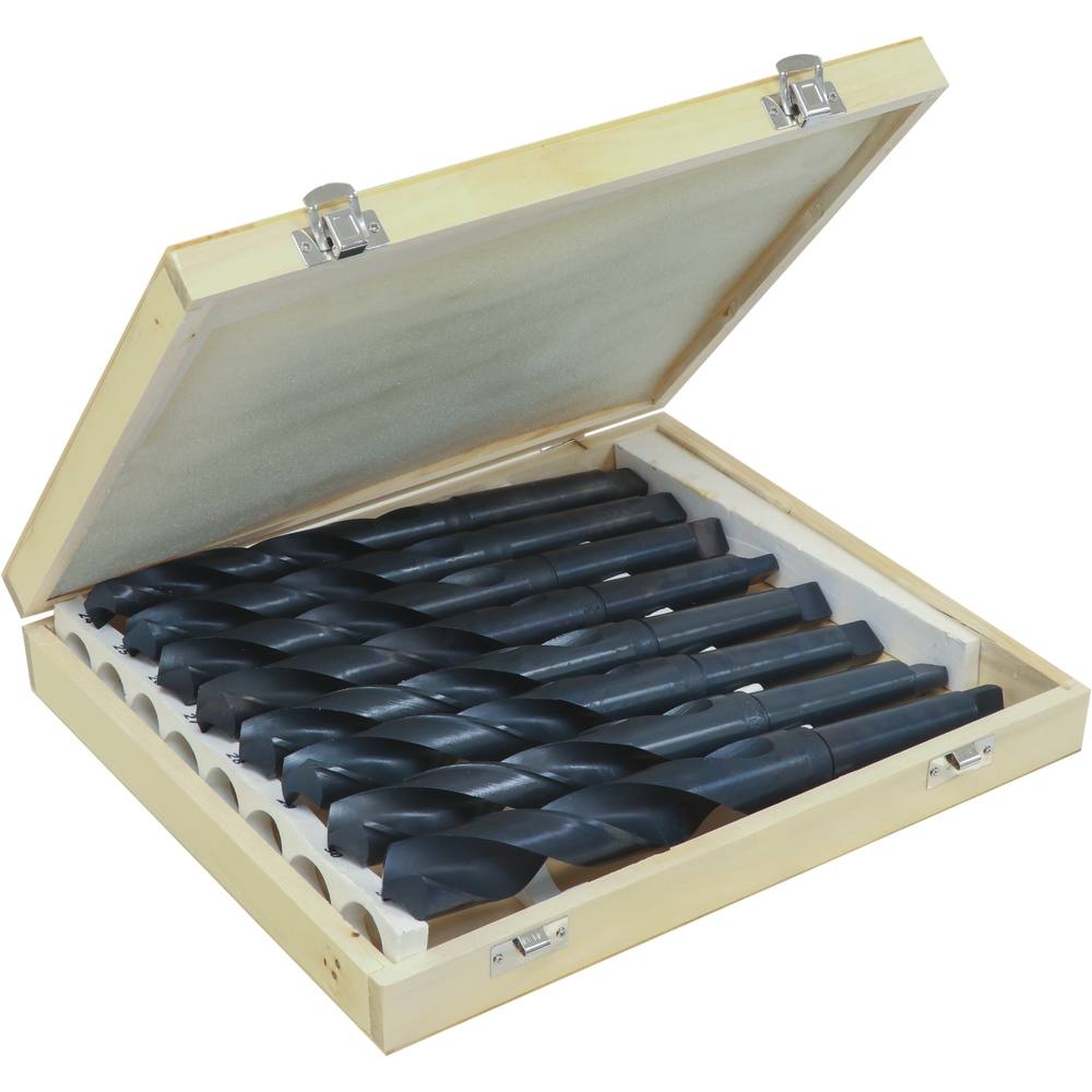 Foret taillé meulé de 24 à 31mm cône morse N°3 - coffret bois de 8 pcs DRAKKAR TOOLS - 22295