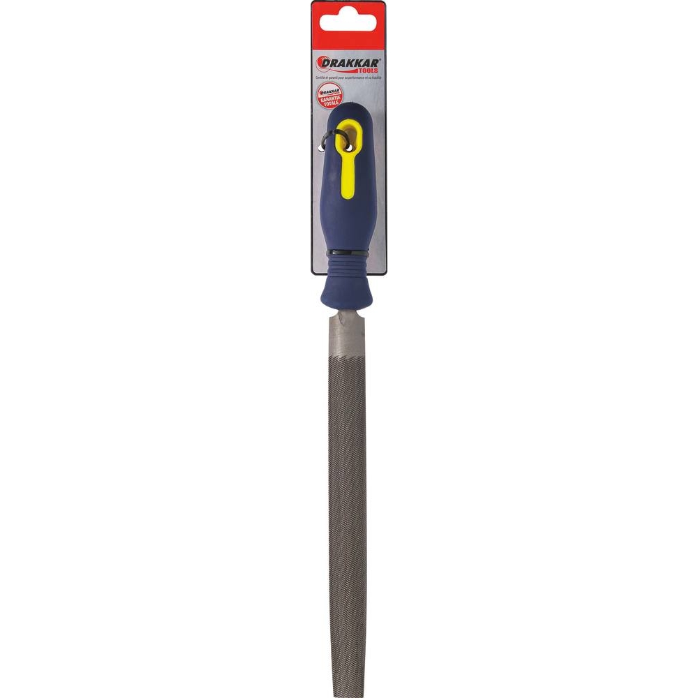 Lime demi-ronde avec manche gros grain 8x200mm - carte DRAKKAR TOOLS - 22349