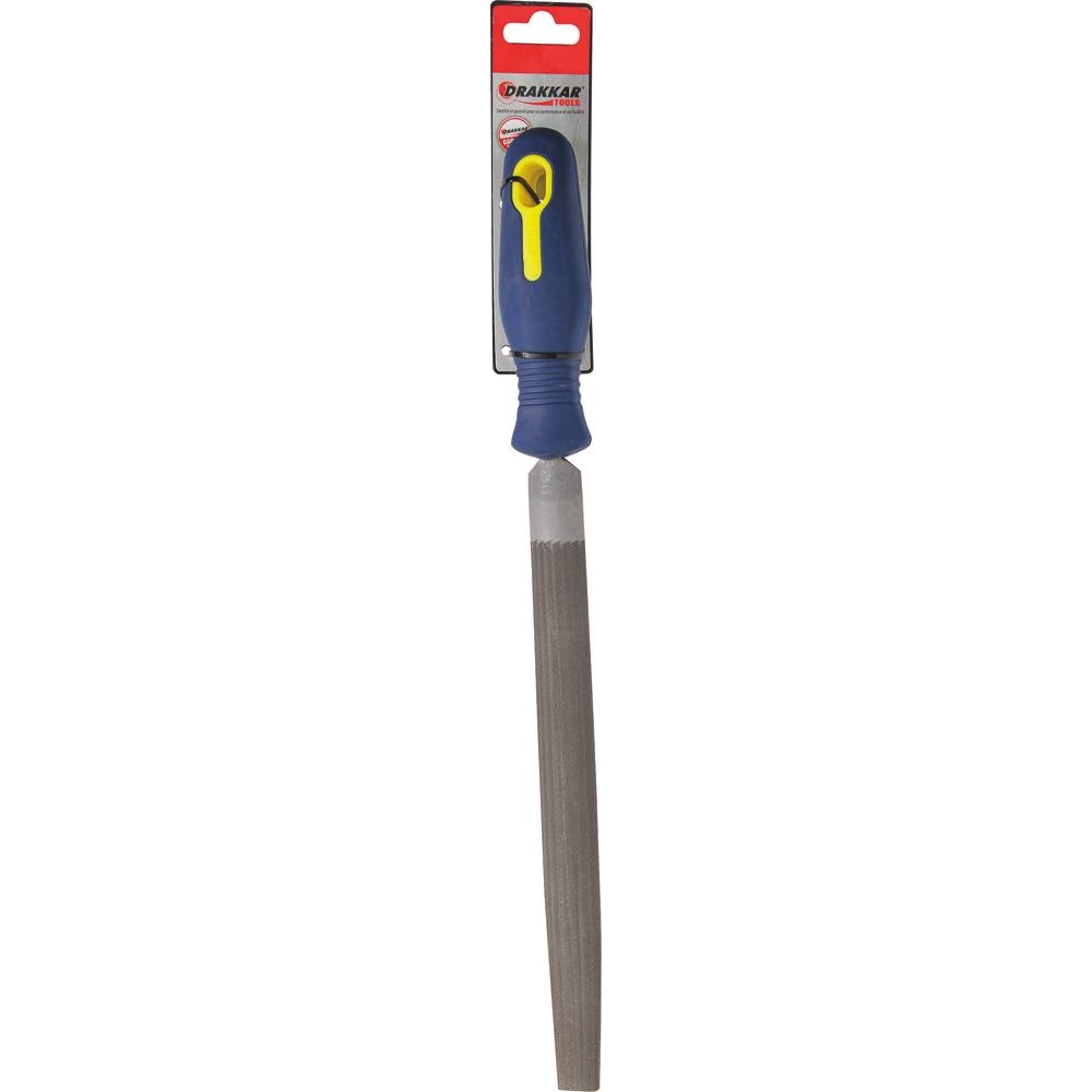 Lime demi-ronde avec manche grain fin 10x250mm - carte DRAKKAR TOOLS - 22359