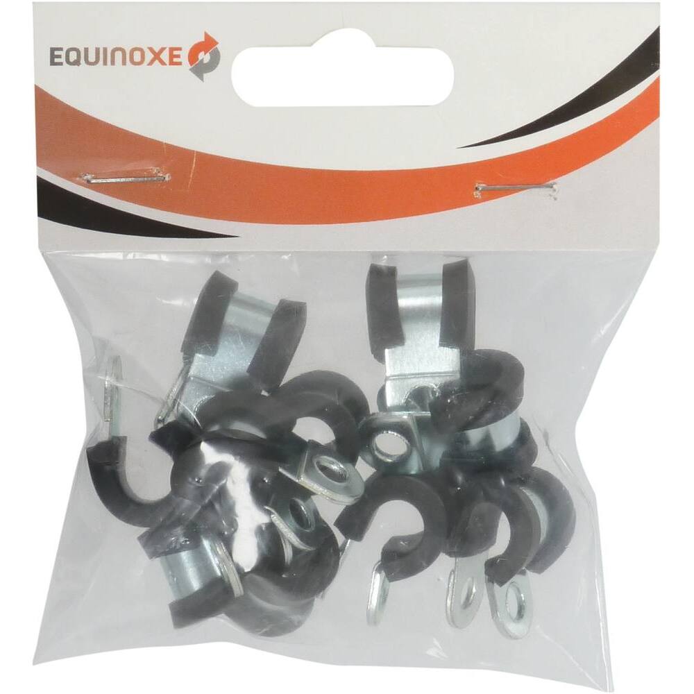 Collier acier zingué 12mm avec protection caoutchouc 14mm - Lot de 100 - KLIPPER - 23356.100