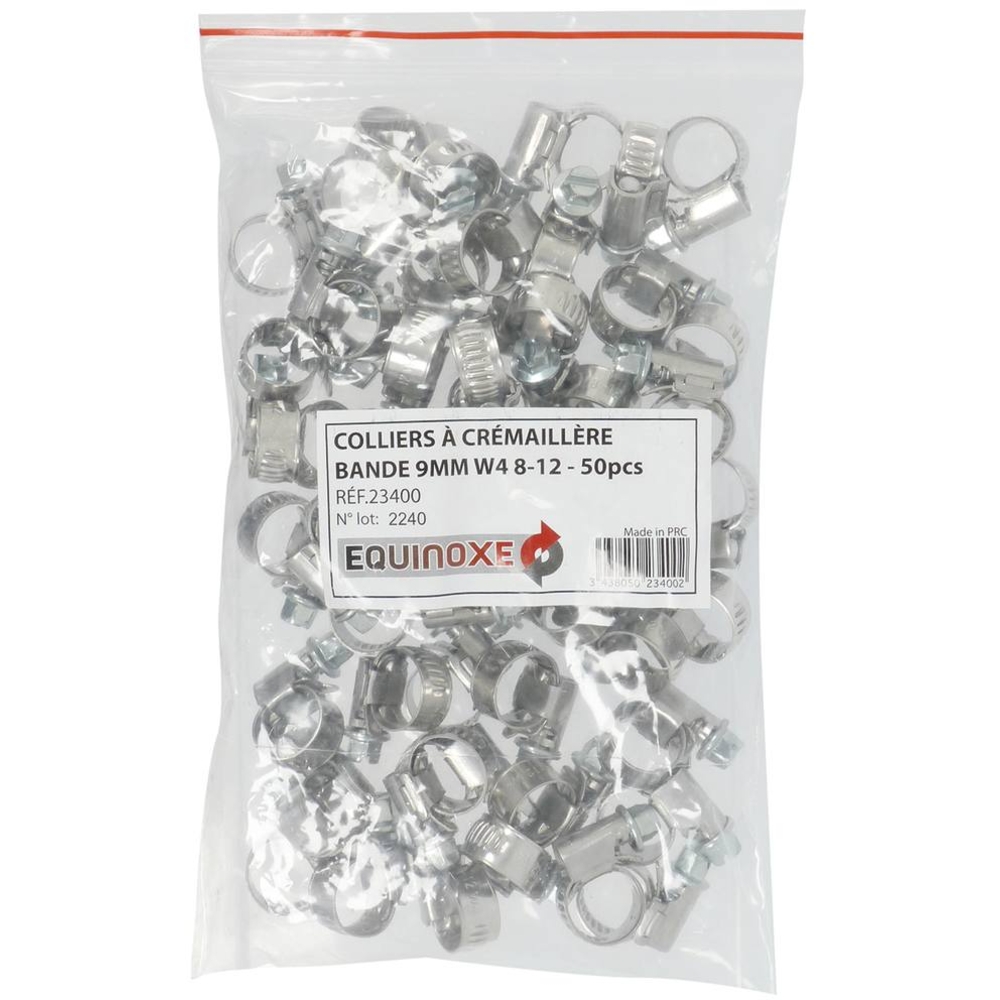 Collier à crémaillère acier inox 9mm de 8 à 12mm KLIPPER - 23400
