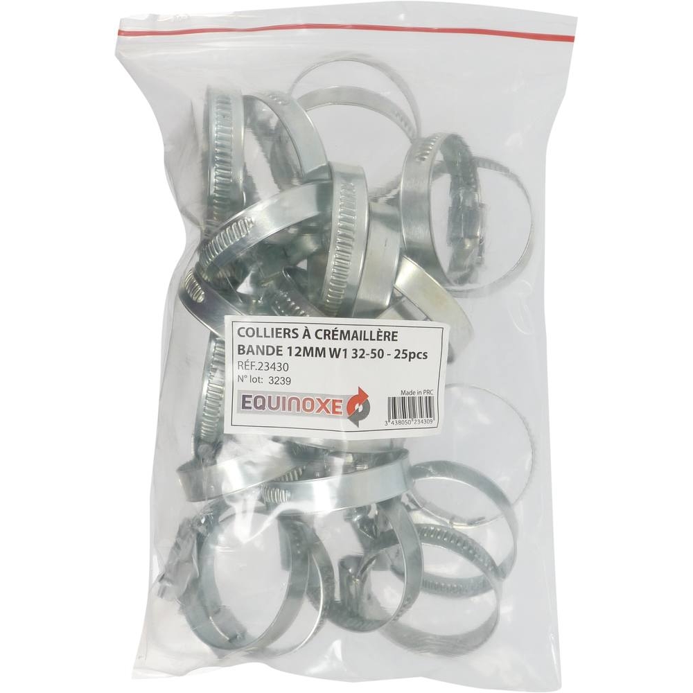Collier à crémaillère acier zingué 12mm de 32 à 50mm KLIPPER - 23430