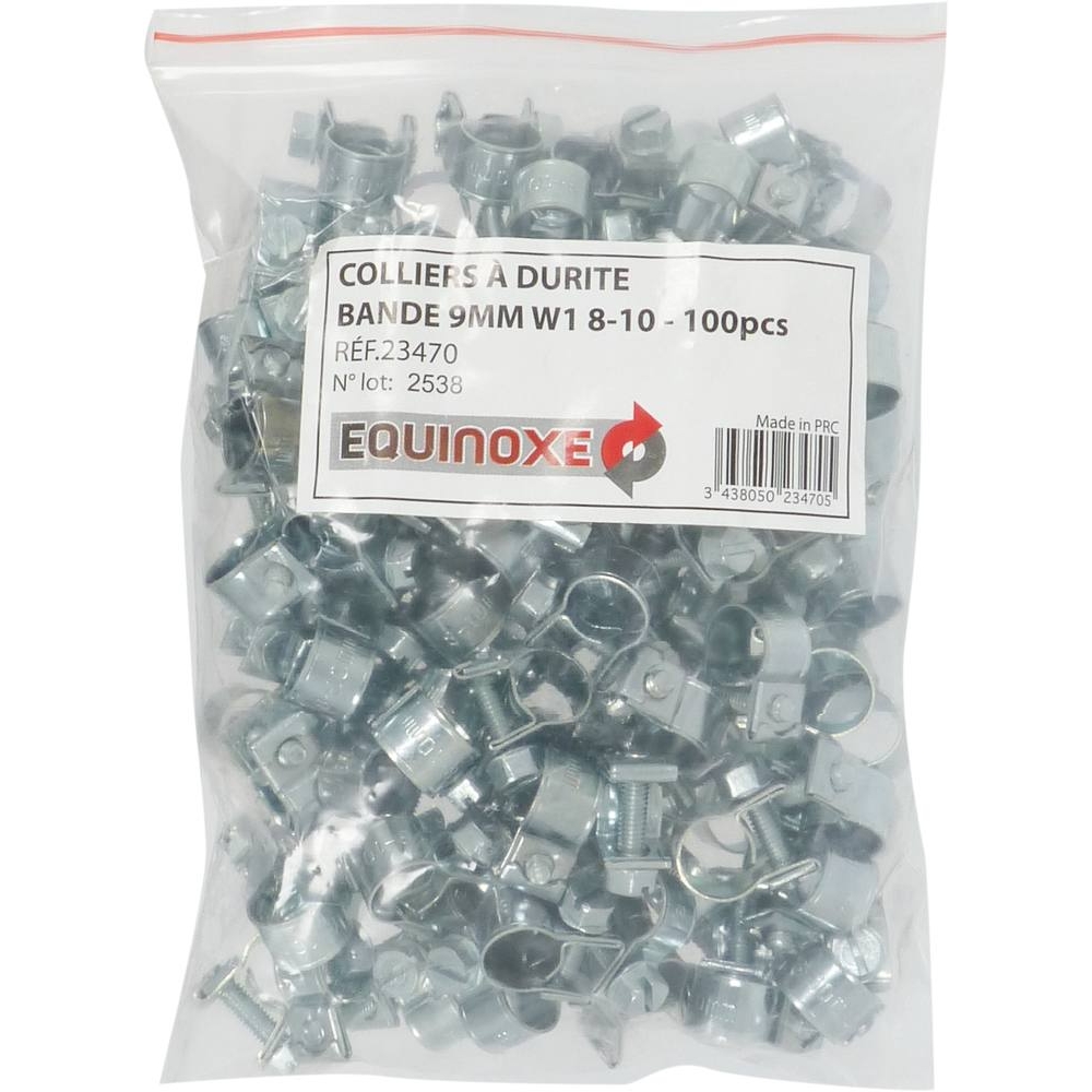 Collier à durite acier zingué 9mm de 8 à 10mm KLIPPER - 23470