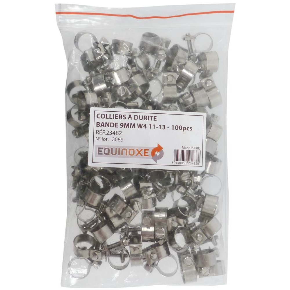 Collier à durite acier inox 9mm de 9 à 11mm KLIPPER - 23480