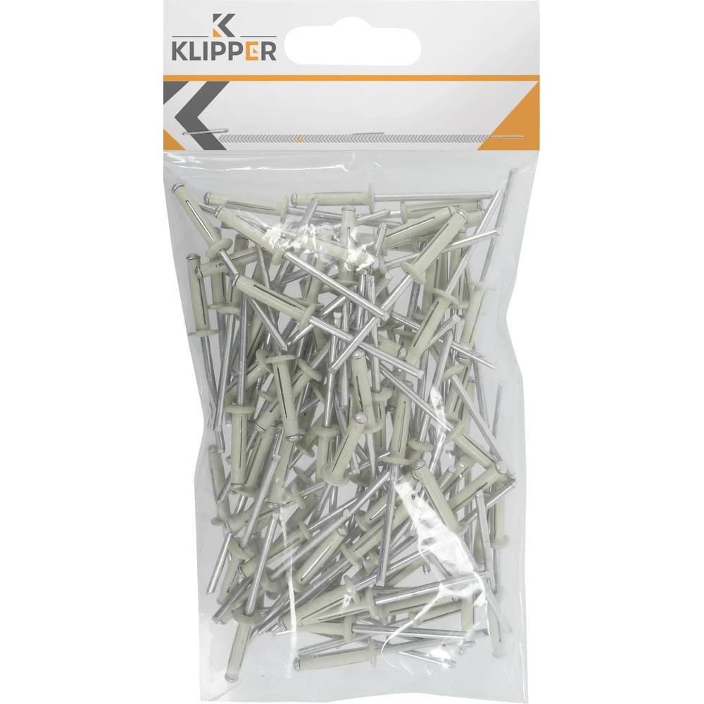 Rivet pétale spécial plaque d'immatriculation blanc 4x18mm - 250 - KLIPPER - 23915.250