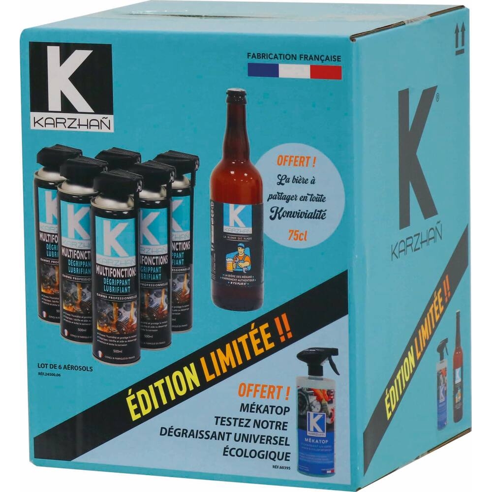 Dégrippant multifonctions avec tête 2 jets - aérosol 500ml KARZHAN - 24500