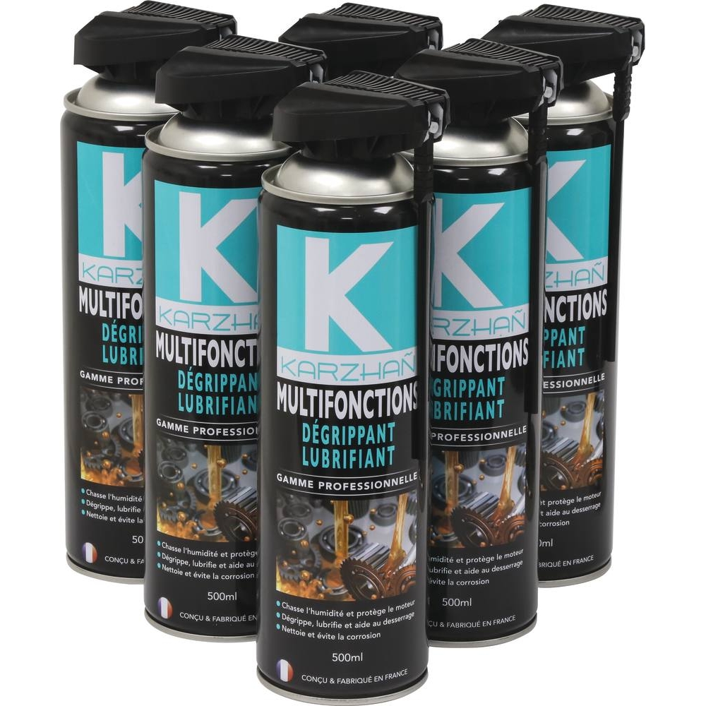 Dégrippant multifonctions avec tête 2 jets - aérosol 500ml KARZHAN - 24500