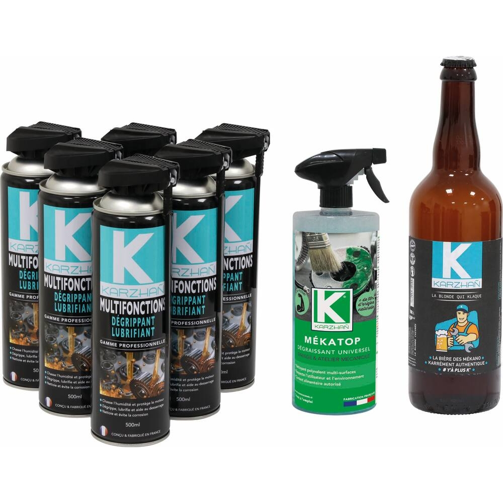 Dégrippant multifonctions avec tête 2 jets - aérosol 500ml KARZHAN - 24500