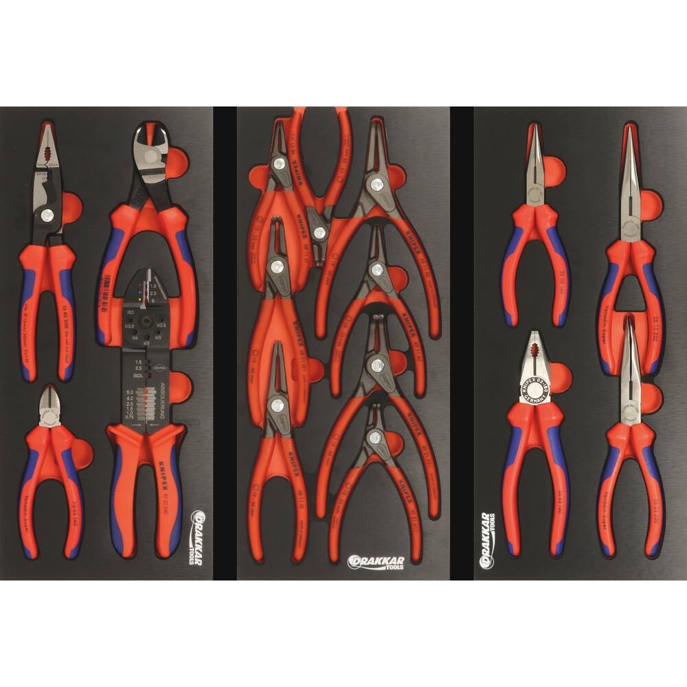 Servante d'atelier 8 tiroirs composée de 229 outils - modules finition métal DRAKKAR TOOLS - 25093
