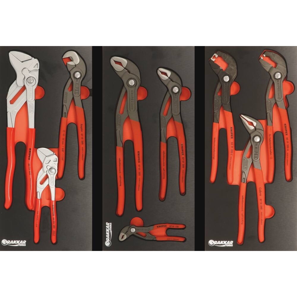 Servante d'atelier 8 tiroirs composée de 229 outils - modules finition métal DRAKKAR TOOLS - 25093