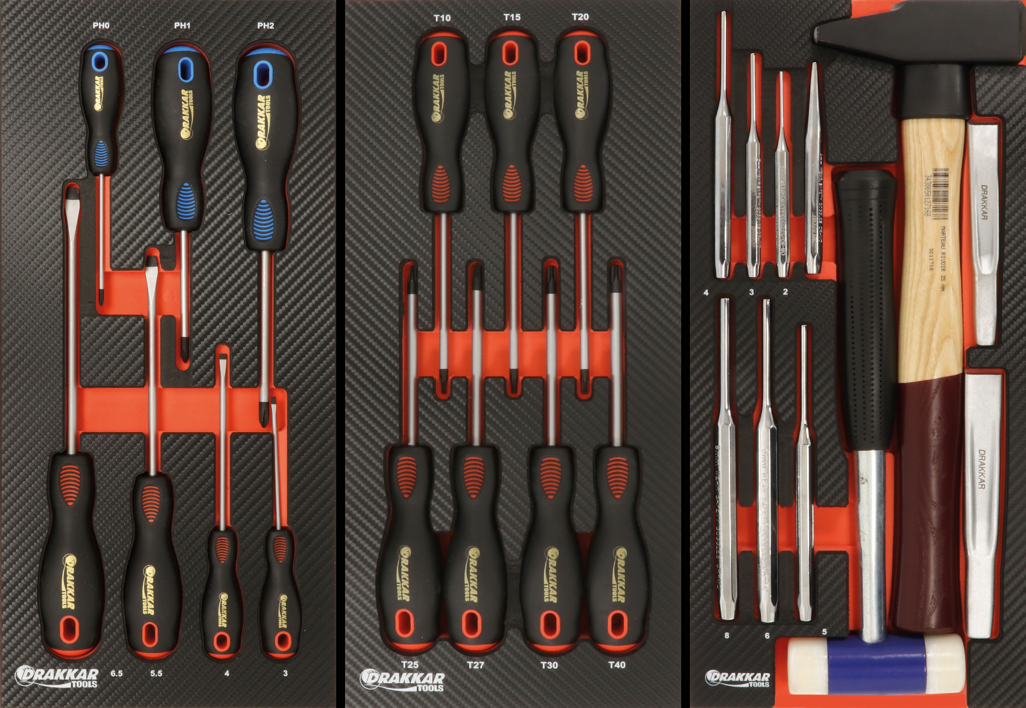 Servante 7 tiroirs 09141 + 4 tiroirs mod DRAKKAR TOOLS - 25109