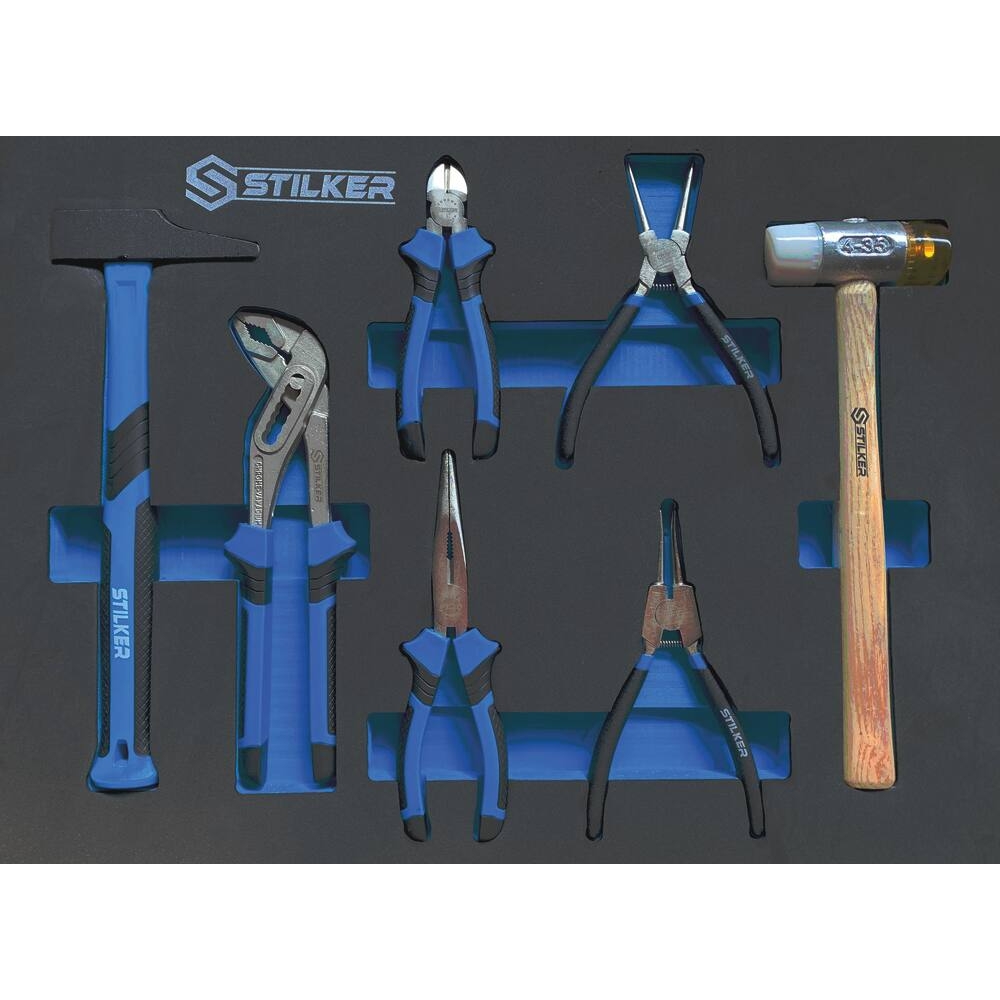 Servante d'atelier 7 tiroirs composée de 147 outils - modules mousse STILKER - 25128
