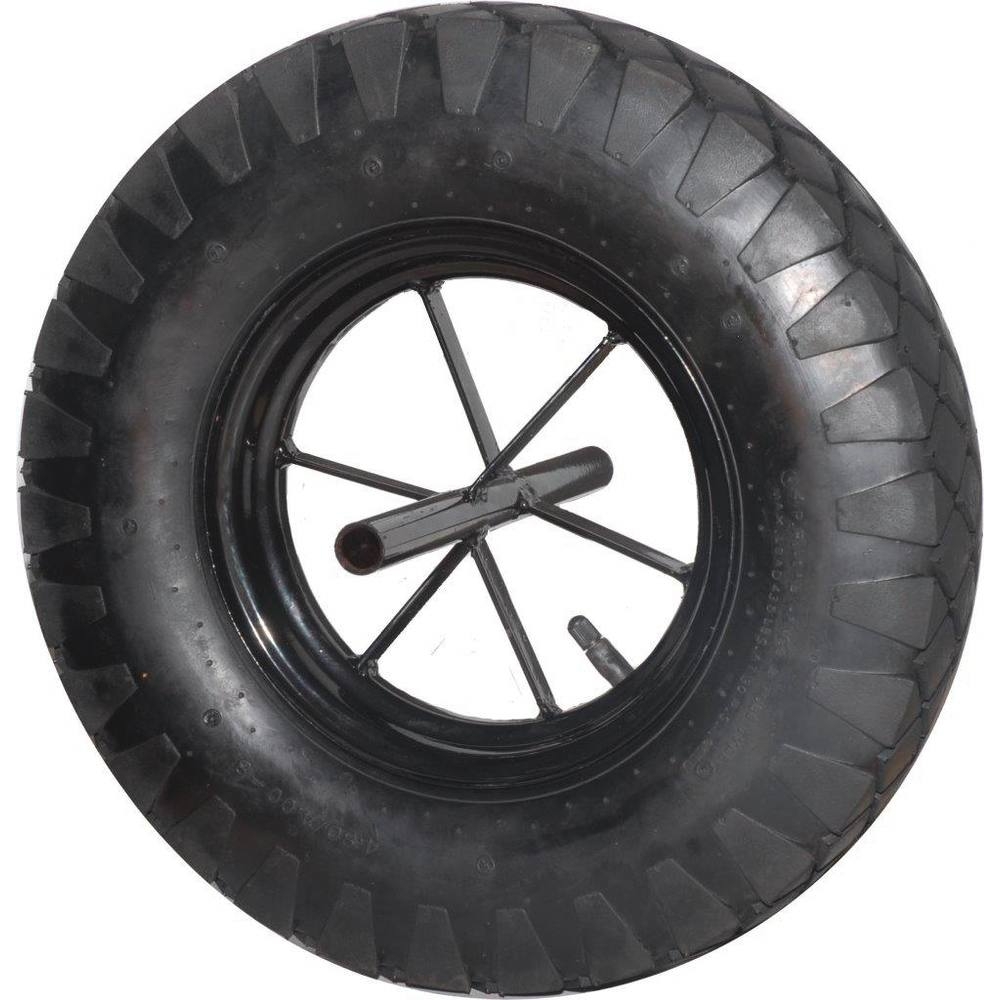 Roue gonflable 400x88mm alésage 20mm moyeu 255mm 150kg - pour brouette - 26408